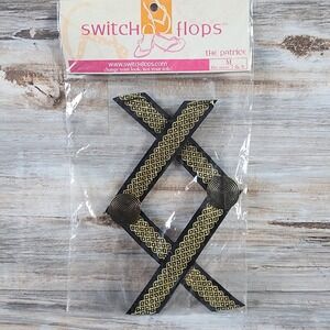 SwitchFlops The Patrice Interchangeable Sandal Straps Black Gold Medium 7 8